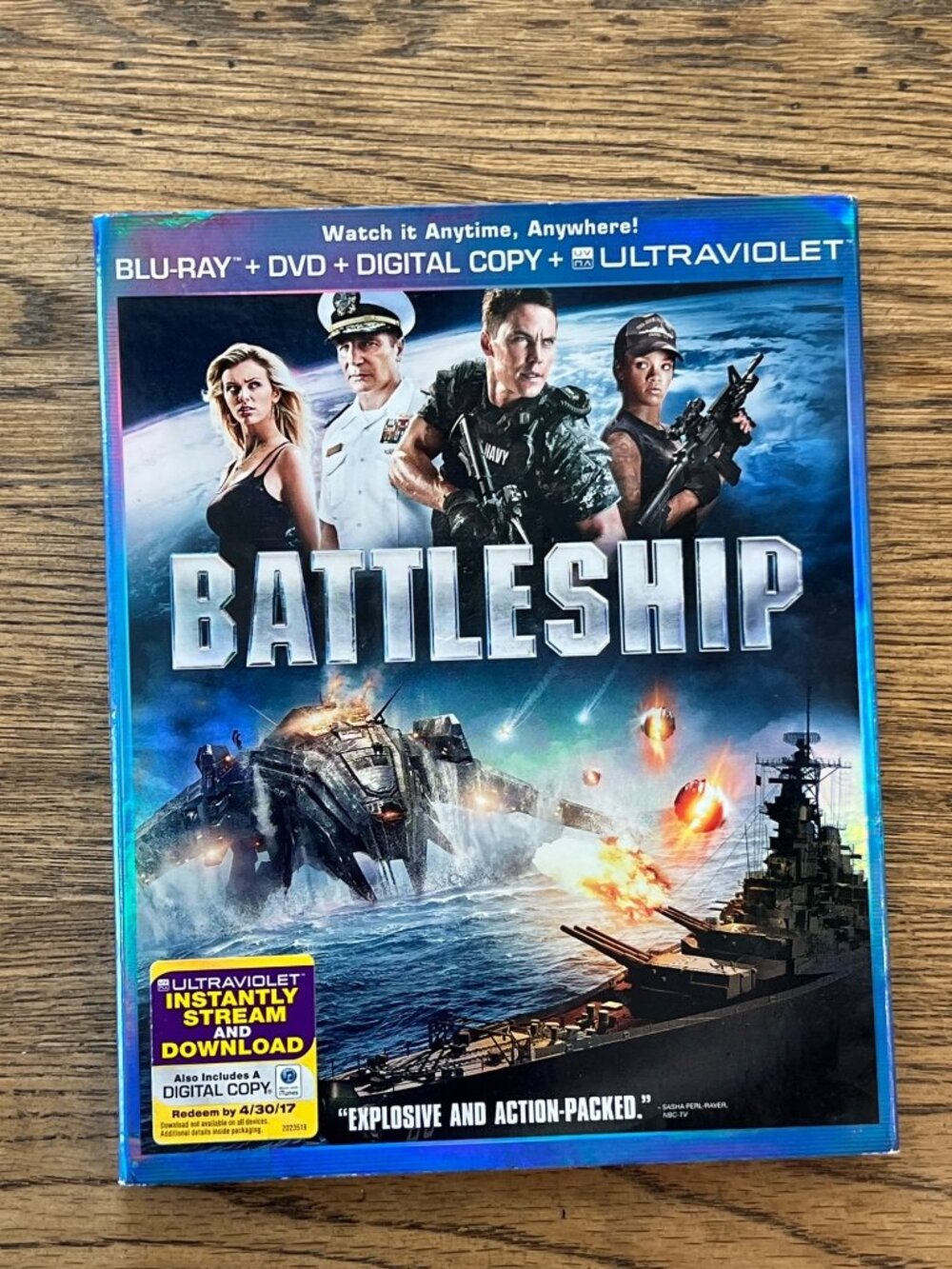 Battleship 2012 Movie Blu-Ray + DVD Digital Copy Action Adventure Pre-Owned